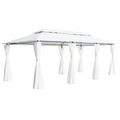 VidaXL Prieel met gordijnen 180g m² 600x298x270 cm wit