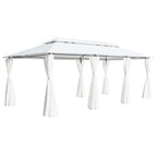 VidaXL Prieel met gordijnen 180g m² 600x298x270 cm wit