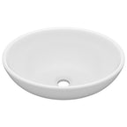 Vidaxl wastafel ovaal 40x33 cm keramiek matwit