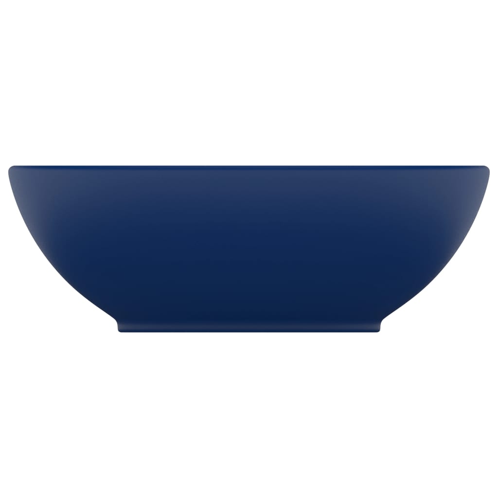 Vidaxl wastafel ovaal 40x33 cm keramiek mat donkerblauw