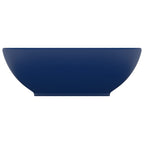 Vidaxl wastafel ovaal 40x33 cm keramiek mat donkerblauw