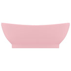 Vidaxl wastafel met overloop ovaal 58,5x39 cm keramiek matroze
