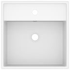Vidaxl wastafel met overloop vierkant 41x41 cm keramiek matwit