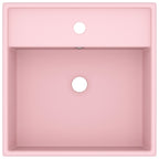 Vidaxl wastafel met overloop vierkant 41x41 cm keramiek matroze