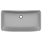 Vidaxl wastafel rechthoekig 71x38 cm keramiek mat lichtgrijs