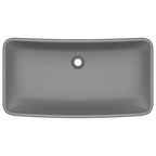 Vidaxl wastafel rechthoekig 71x38 cm keramiek mat donkergrijs
