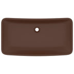 Vidaxl wastafel rechthoekig 71x38 cm keramiek mat donkerbruin