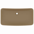 Vidaxl wastafel rechthoekig 71x38 cm keramiek matcrème