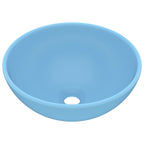 Vidaxl wastafel rond 32,5x14 cm keramiek mat lichtblauw