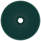 Vidaxl wastafel rond 32,5x14 cm keramiek mat donkergroen