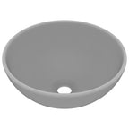 Vidaxl wastafel rond 32,5x14 cm keramiek mat lichtgrijs