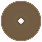 Vidaxl wastafel rond 32,5x14 cm keramiek matcrème