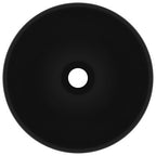 Vidaxl wastafel rond 32,5x14 cm keramiek matzwart