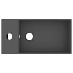 Vidaxl wastafel met overloop keramiek donkergrijs