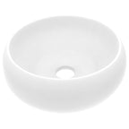 Vidaxl wastafel rond 40x15 cm keramiek matwit