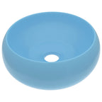 Vidaxl wastafel rond 40x15 cm keramiek mat lichtblauw