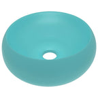 Vidaxl wastafel rond 40x15 cm keramiek mat lichtgroen