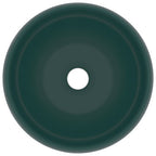 Vidaxl wastafel rond 40x15 cm keramiek mat donkergroen