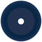 Vidaxl wastafel rond 40x15 cm keramiek mat donkerblauw