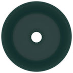 Vidaxl wastafel rond 40x15 cm keramiek mat donkergroen