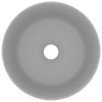 Vidaxl wastafel rond 40x15 cm keramiek mat lichtgrijs