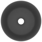 Vidaxl wastafel rond 40x15 cm keramiek mat donkergrijs