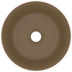 Vidaxl wastafel rond 40x15 cm keramiek matcrème