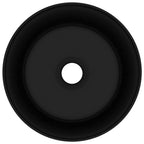 Vidaxl wastafel rond 40x15 cm keramiek matzwart