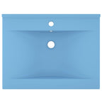 Vidaxl wastafel met kraangat 60x46 cm keramiek mat lichtblauw