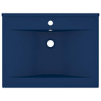 Vidaxl wastafel met kraangat 60x46 cm keramiek mat donkerblauw