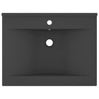 Vidaxl wastafel met kraangat 60x46 cm keramiek mat donkergrijs