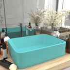 Vidaxl wastafel 41x30x12 cm keramiek mat lichtgroen