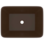 Vidaxl wastafel 41x30x12 cm keramiek mat donkerbruin