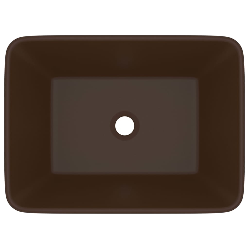 Vidaxl wastafel 41x30x12 cm keramiek mat donkerbruin