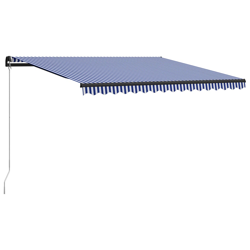 VidaXL Luifel handmatig uittrekbaar 450x300 cm blauw en wit