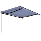 VidaXL Luifel handmatig uittrekbaar 450x300 cm blauw en wit