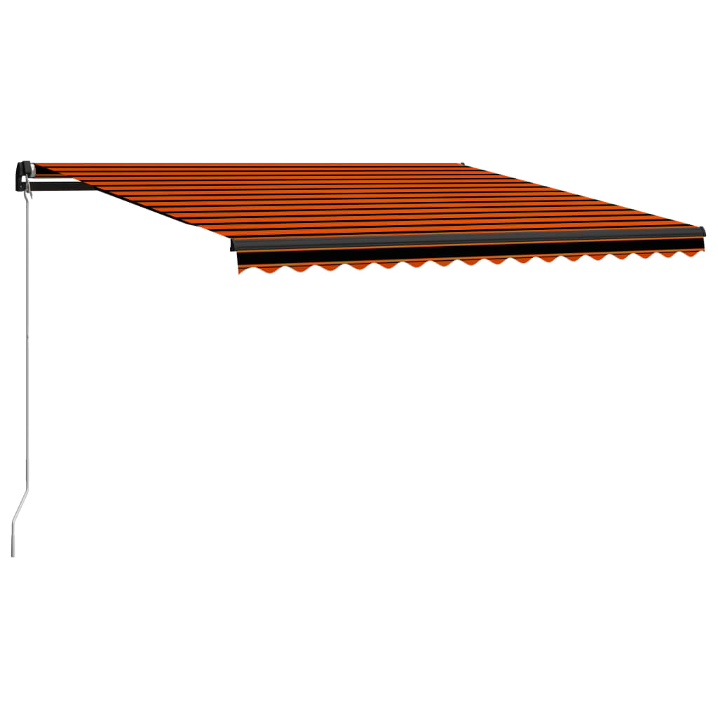 VidaXL Luifel handmatig uittrekbaar 450x300 cm oranje en bruin