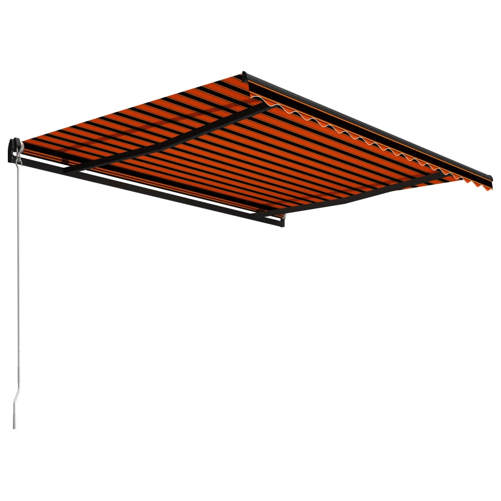 VidaXL Luifel handmatig uittrekbaar 450x300 cm oranje en bruin