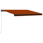 VidaXL Luifel handmatig uittrekbaar met LED 400x300 cm oranje en bruin