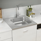 Vidaxl gootsteen met afvoerset 600x600x155 mm roestvrij staal zilver