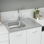 Vidaxl gootsteen met afvoerset 800x600x155 mm roestvrij staal zilver