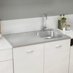 Vidaxl gootsteen met afvoerset 1000x600x155 mm roestvrij staal zilver
