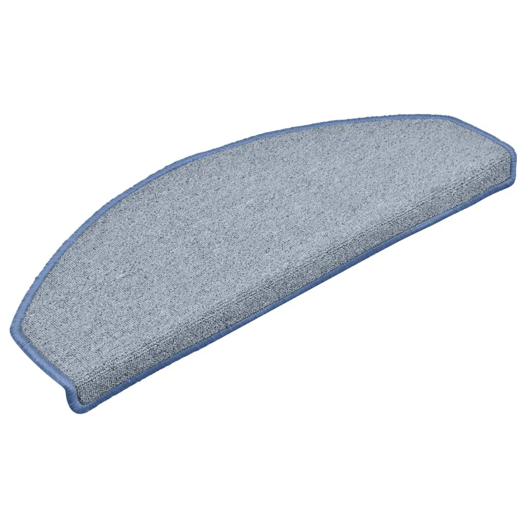Vidaxl trapmatten 15 st 65x24x4 cm lichtgrijs en blauw halfrond groot