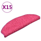 Vidaxl trapmatten 15 st 65x21x4 cm roze rechthoekige rand