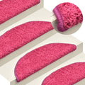 Vidaxl trapmatten 15 st 65x21x4 cm roze rechthoekige rand