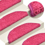 Vidaxl trapmatten 15 st 65x21x4 cm roze rechthoekige rand