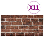 Vidaxl 10 st wandpanelen 3d donkerbruine baksteen eps