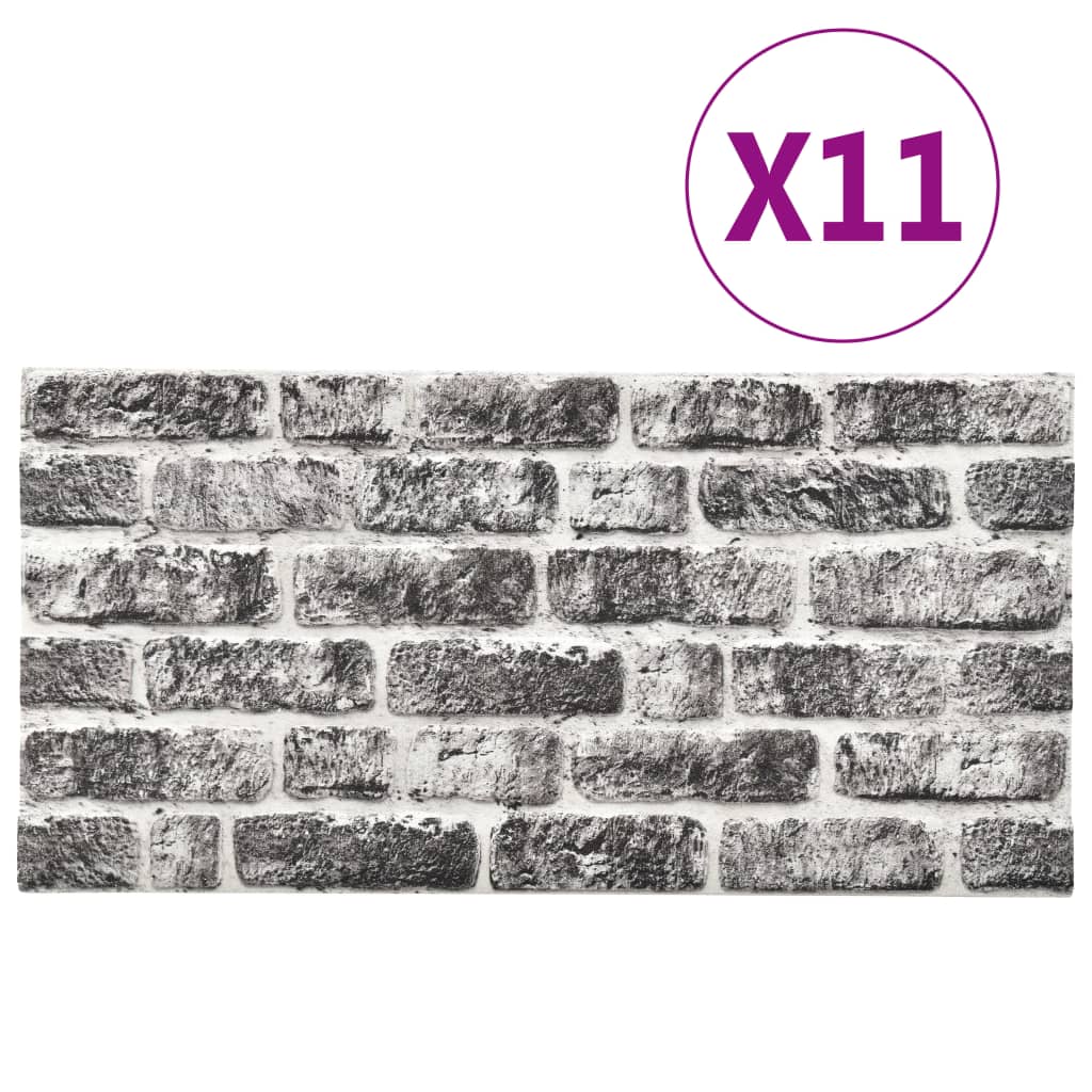 Vidaxl 11 st wandpanelen 3d donkergrijze baksteen eps