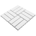 VidaXL Terrastegels 10 st 30x30 cm massief acaciahout wit
