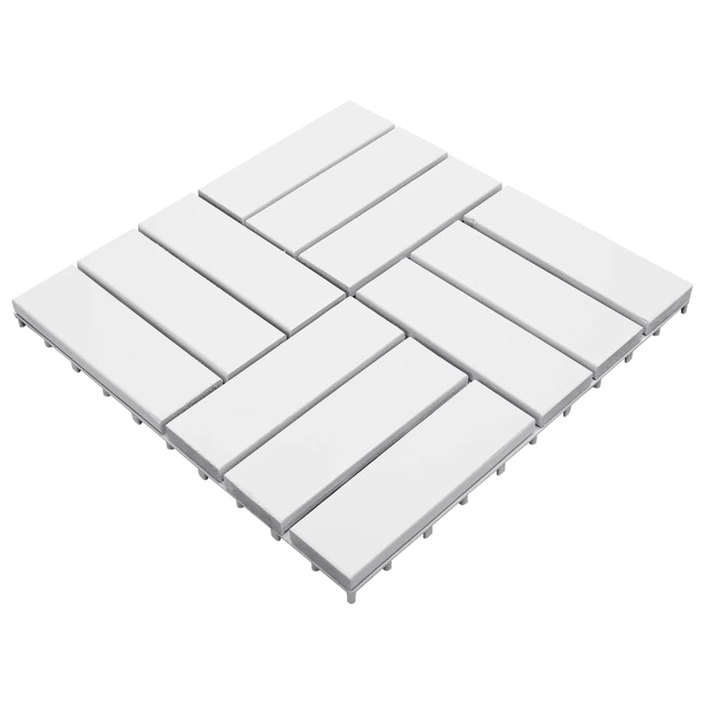 VidaXL Terrastegels 10 st 30x30 cm massief acaciahout wit